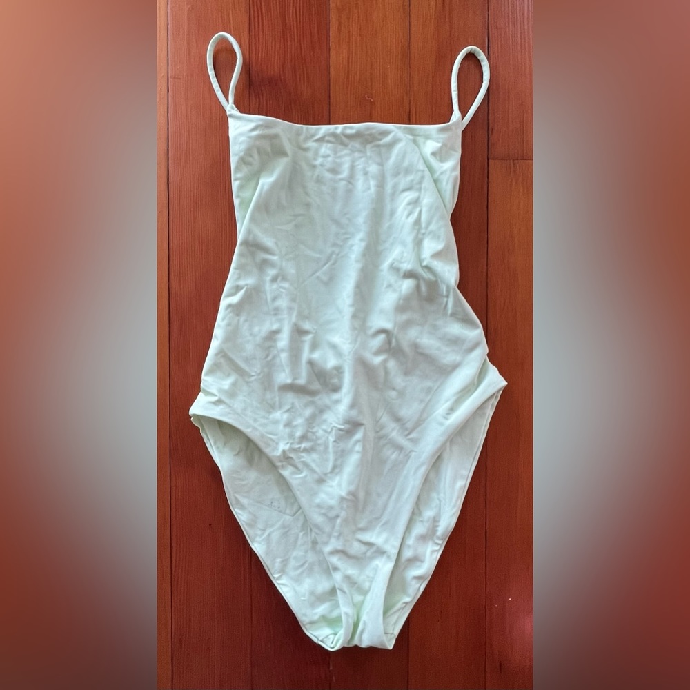 Madewell Green One-Piece Swimsuit with Thin Straps